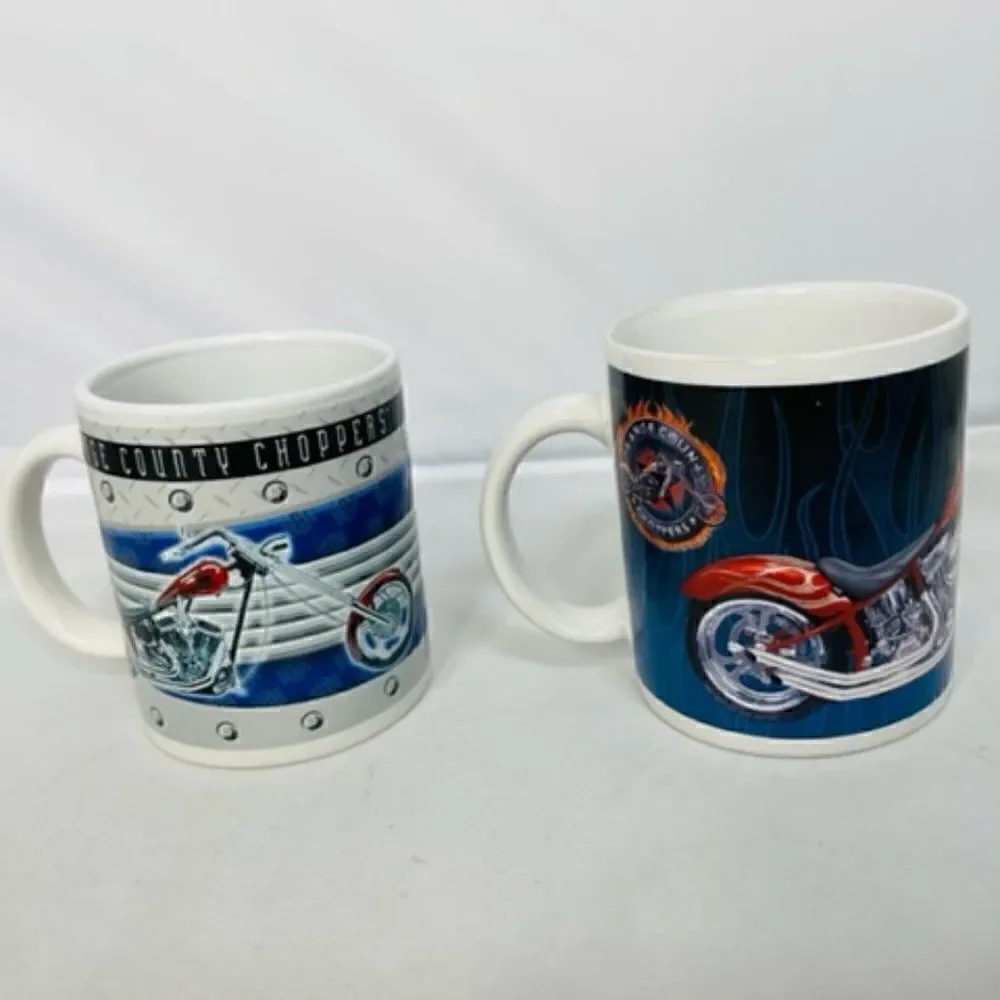 Set Of 2 2004 2005 Orange County Choppers Mug Cup Ceramic Coffee Biker New York